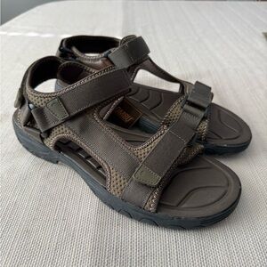 KHOMBU Brown Textile Men's Sport Sandals